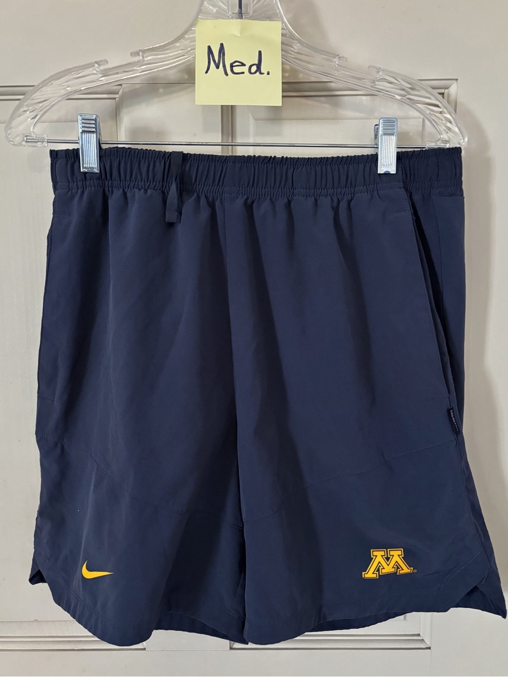 Nike Men’s Navy Athletic Shorts with Yellow Logos -  MINNESOTA GOPHER FANS